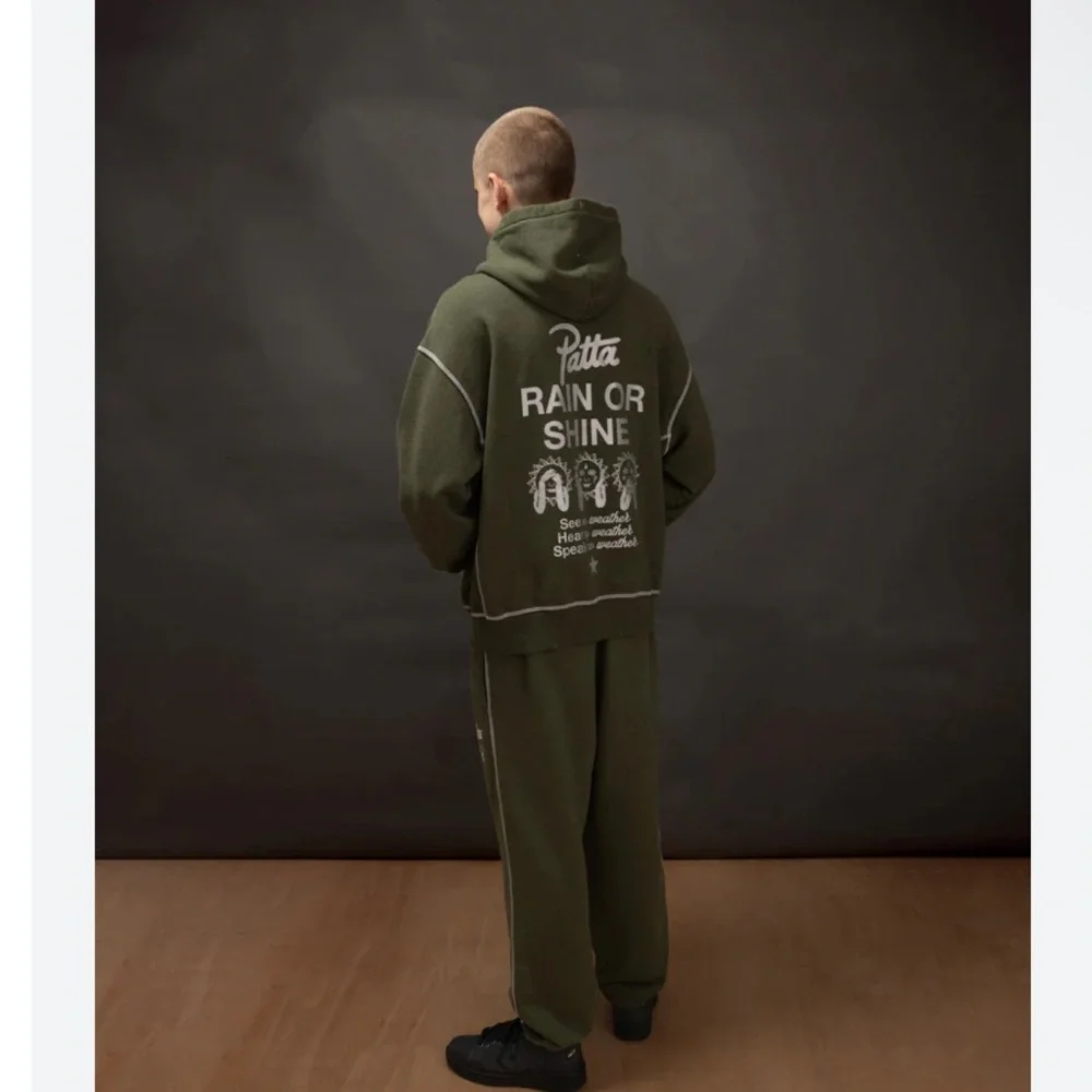 Converse x Patta Gold Pullover Olive Green Standard Hoodie Unisex Collab NEW L - Picture 2 of 10
